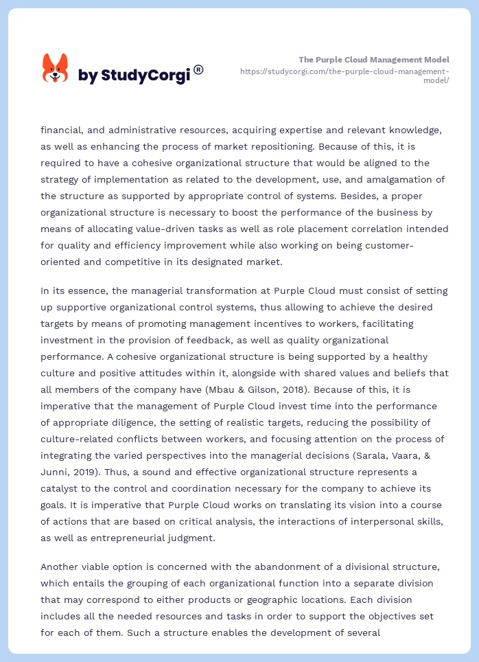 The Purple Cloud Management Model. Page 2