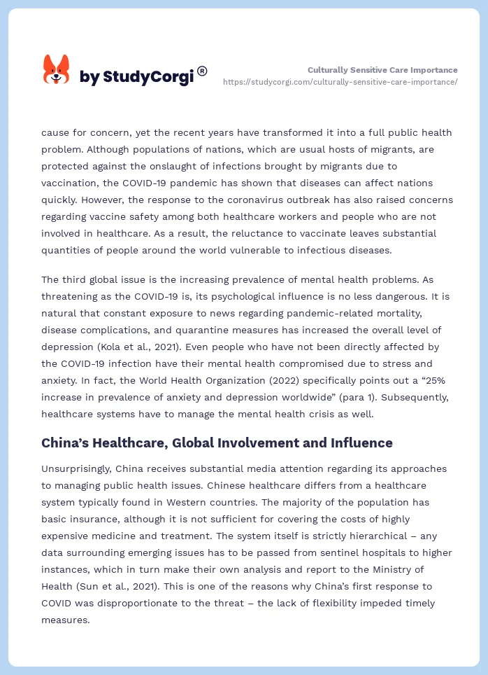 Culturally Sensitive Care Importance. Page 2