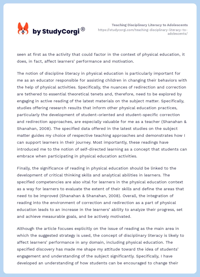Teaching Disciplinary Literacy to Adolescents. Page 2
