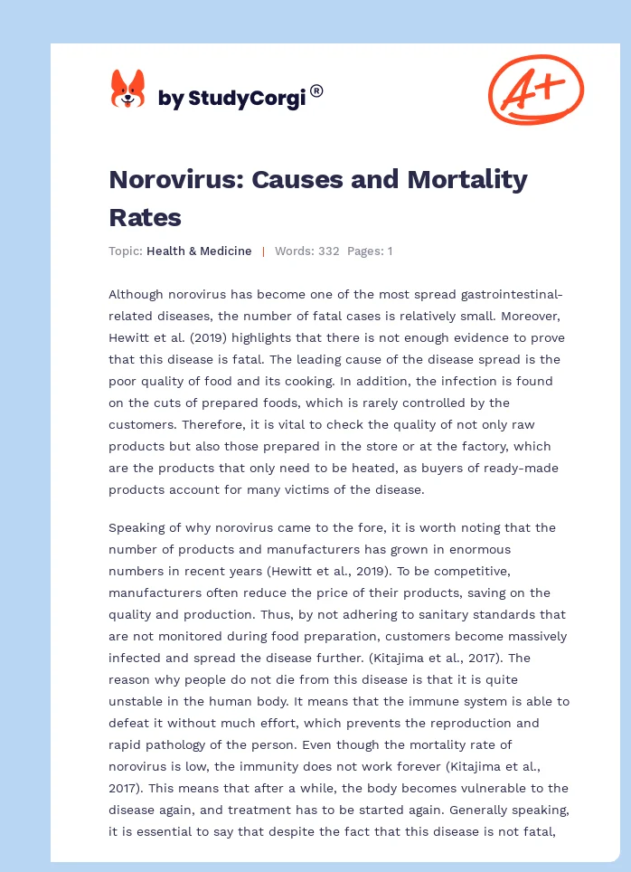 Norovirus: Causes and Mortality Rates. Page 1