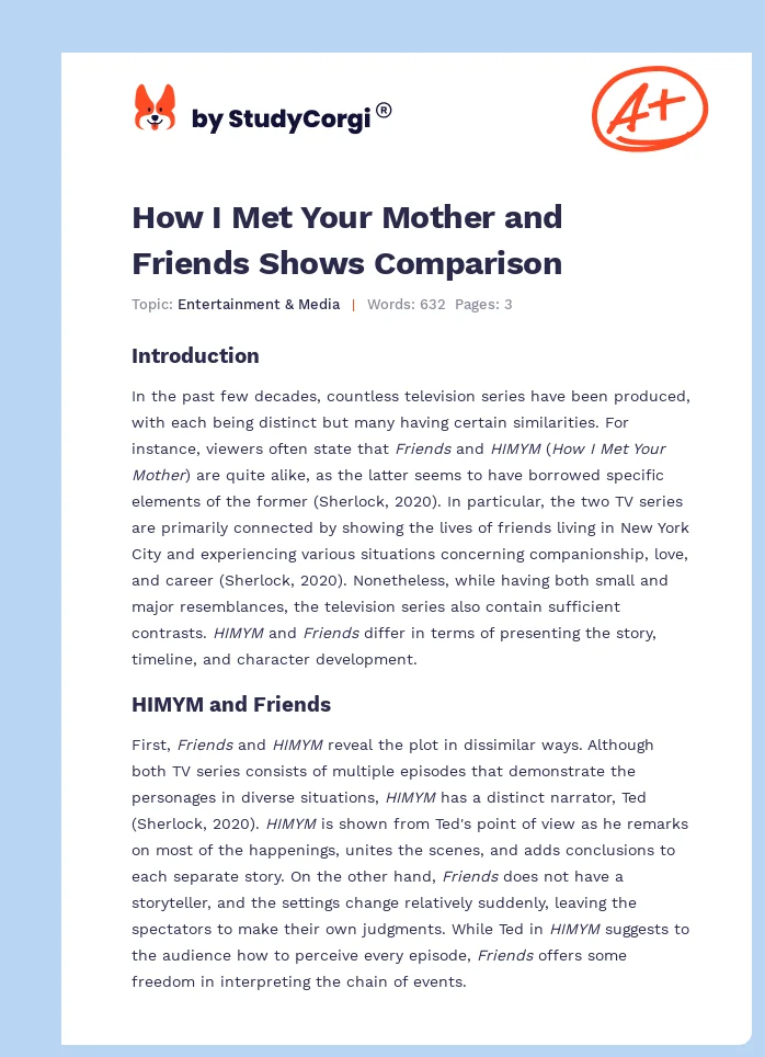 How I Met Your Mother and Friends Shows Comparison. Page 1