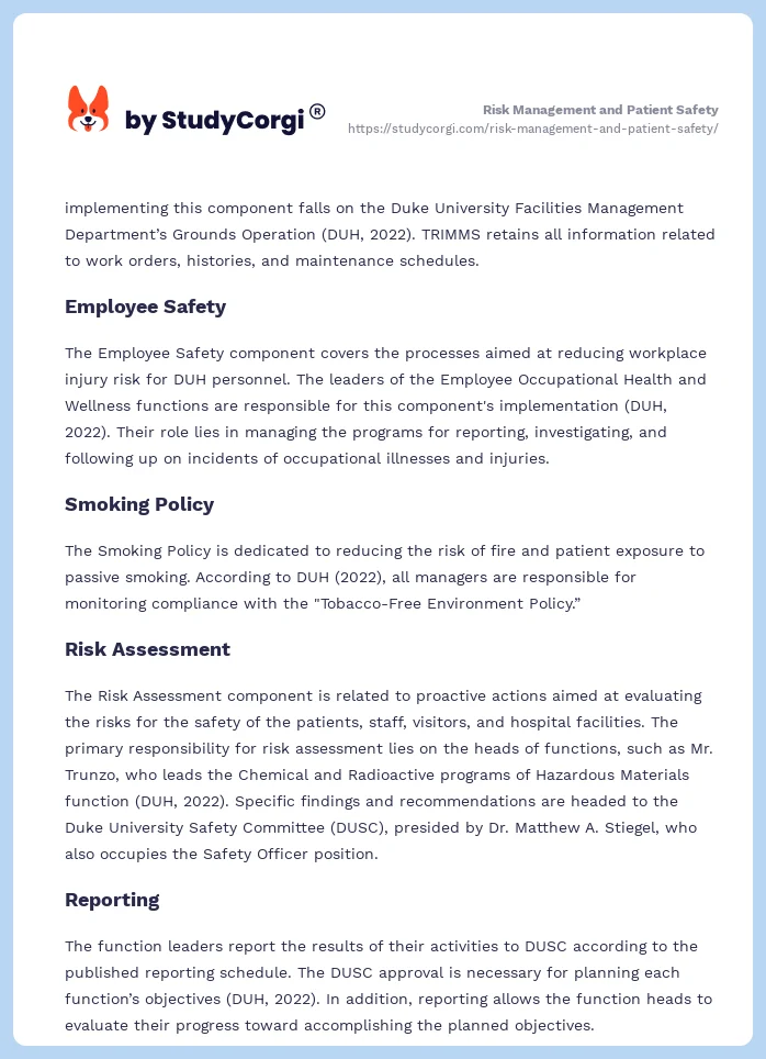 Risk Management and Patient Safety. Page 2