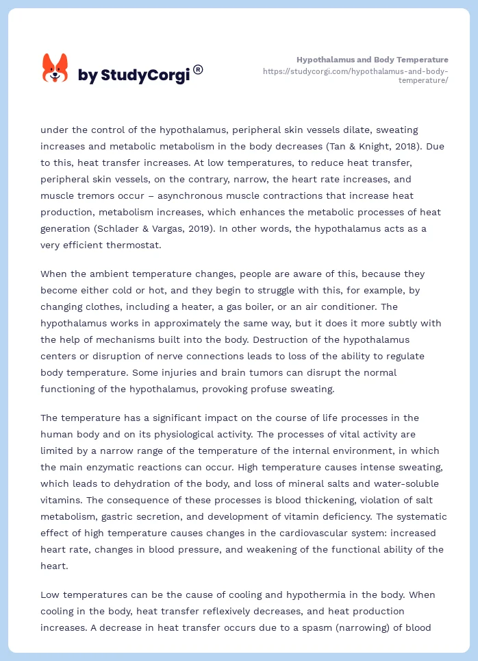Hypothalamus and Body Temperature. Page 2