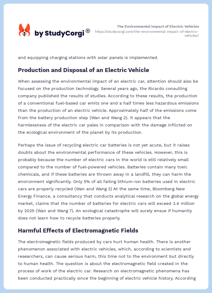 The Environmental Impact of Electric Vehicles. Page 2