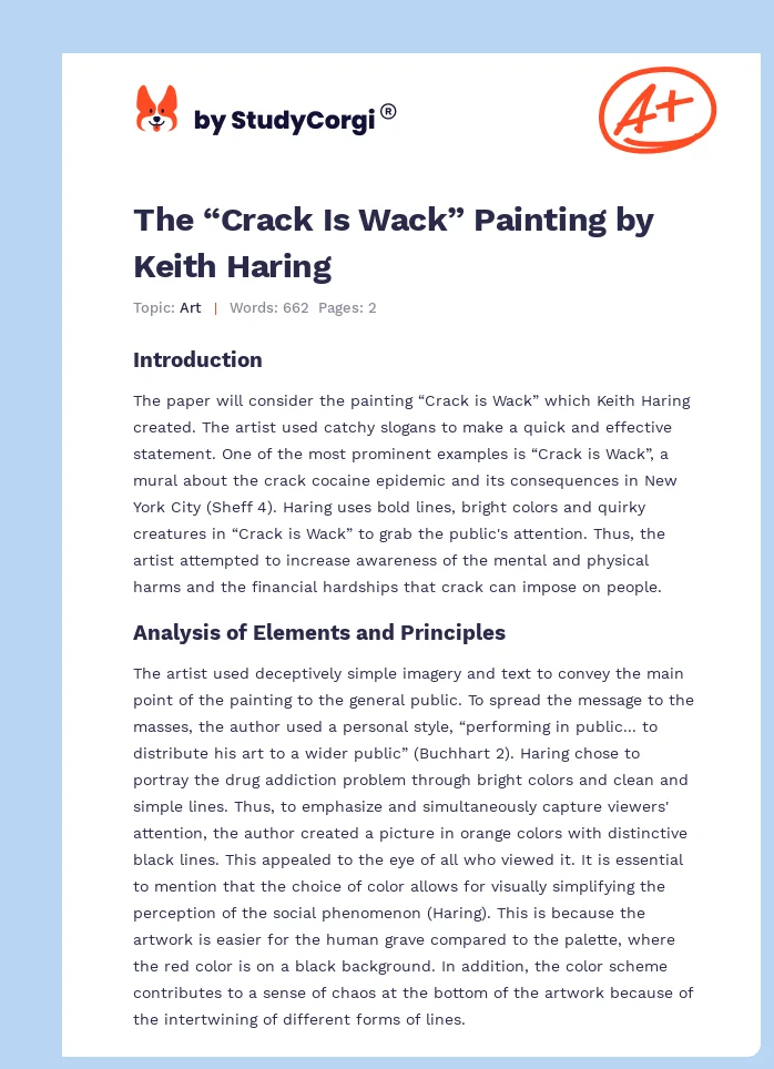 The “Crack Is Wack” Painting by Keith Haring. Page 1