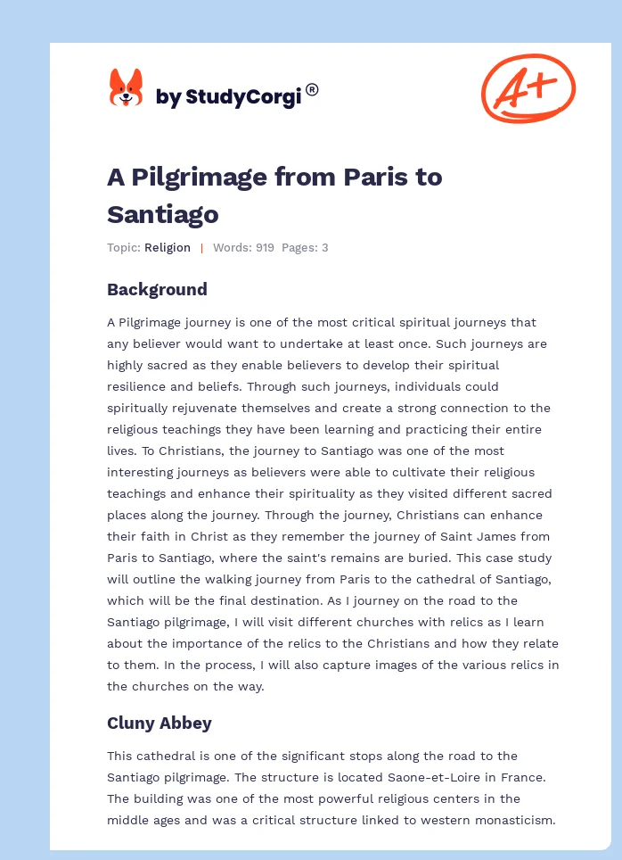 A Pilgrimage from Paris to Santiago. Page 1
