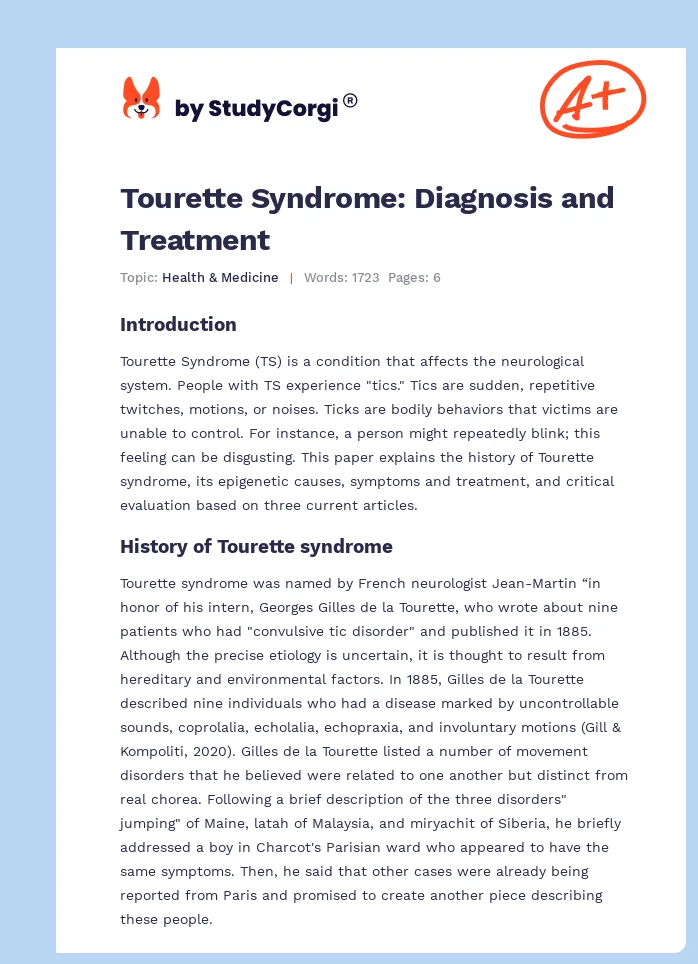 Tourette Syndrome: Diagnosis and Treatment. Page 1