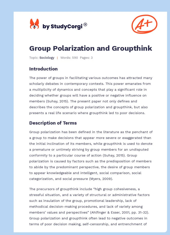 Group Polarization and Groupthink. Page 1