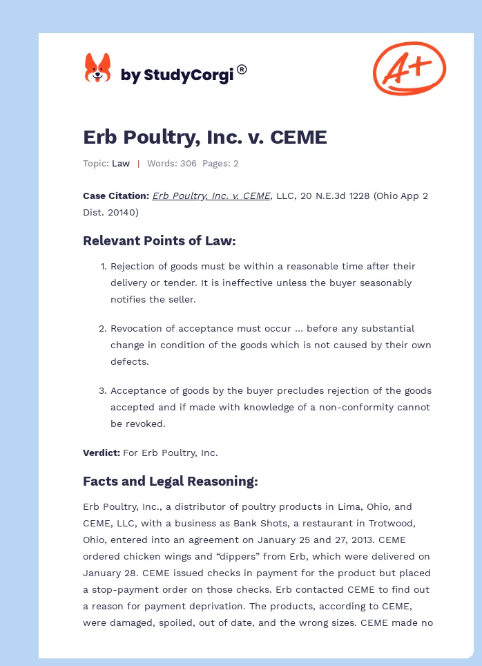 Erb Poultry, Inc. v. CEME. Page 1