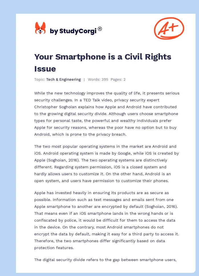 Your Smartphone is a Civil Rights Issue. Page 1