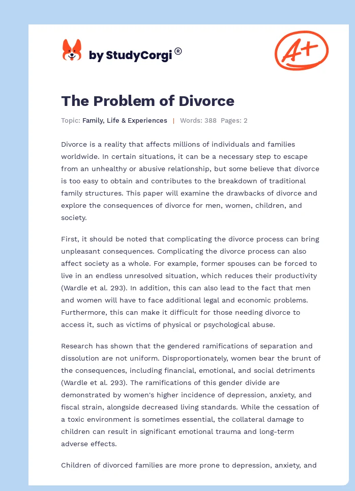 The Problem of Divorce. Page 1