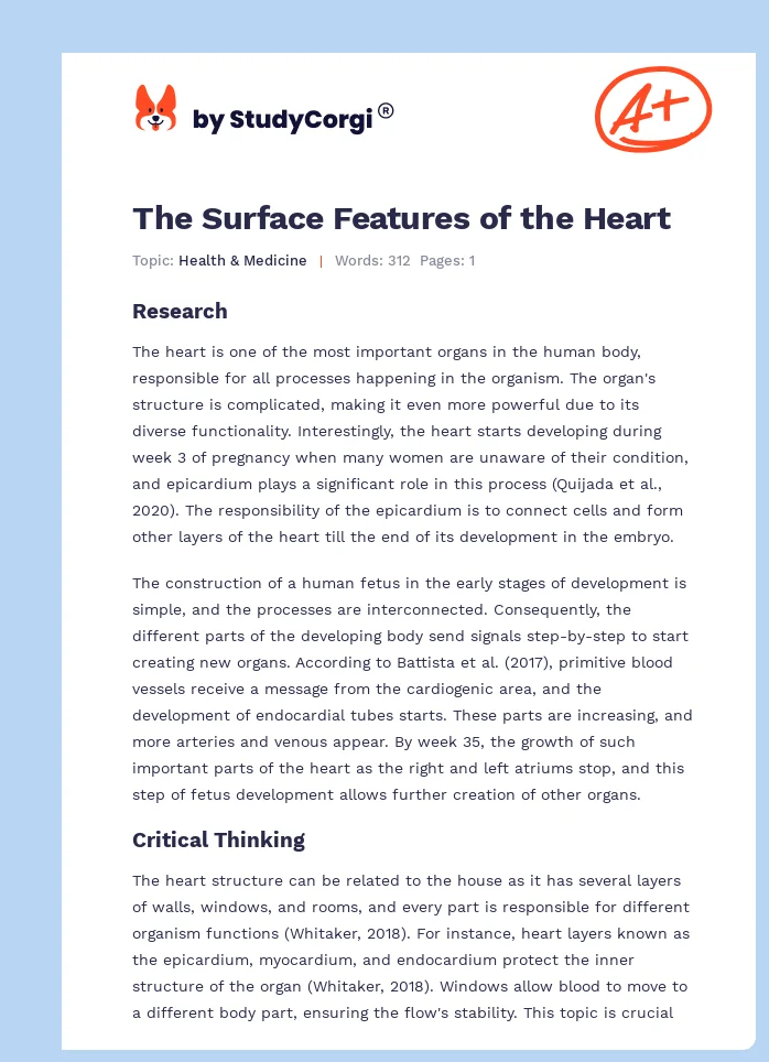 The Surface Features of the Heart. Page 1