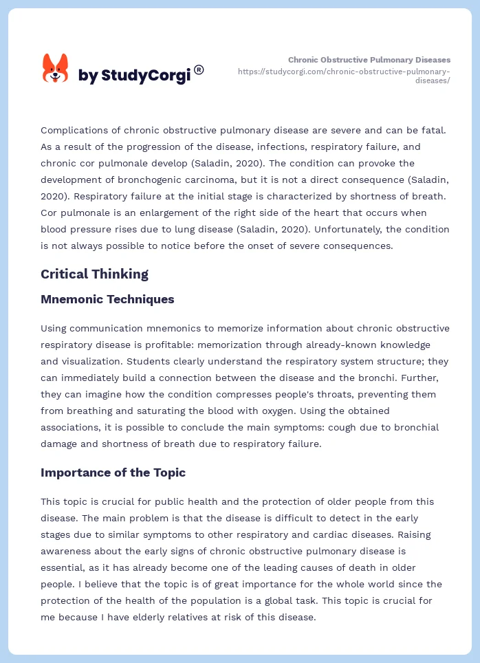 Chronic Obstructive Pulmonary Diseases. Page 2