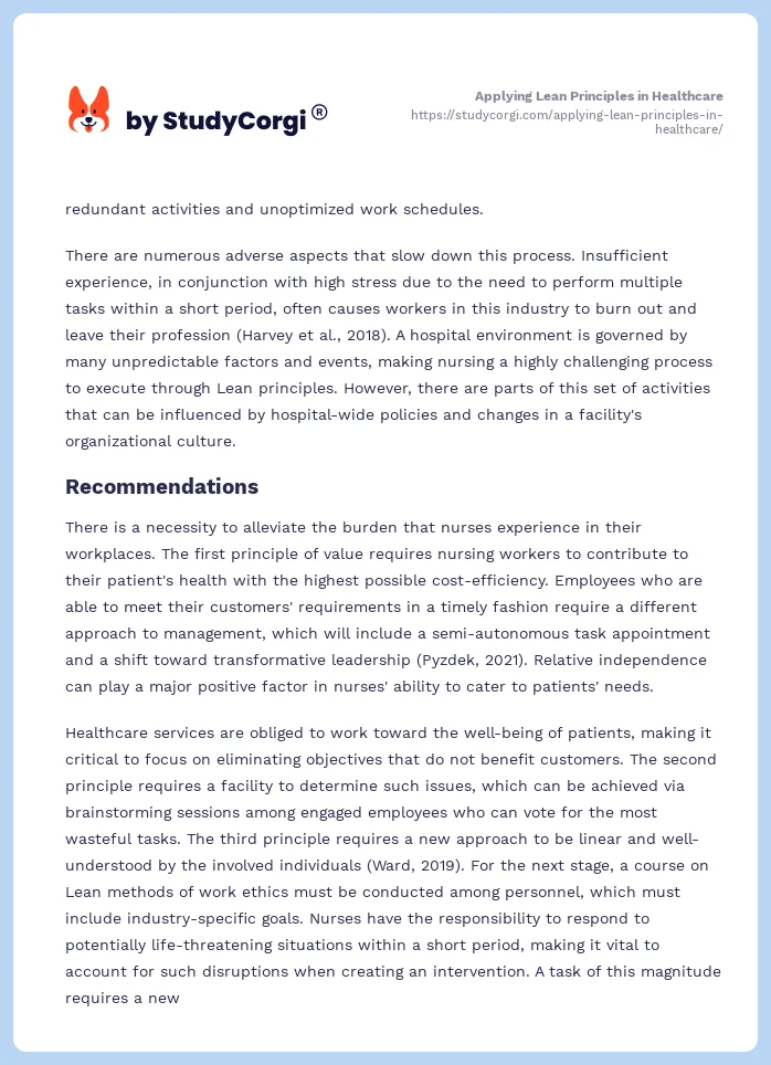 Applying Lean Principles in Healthcare. Page 2
