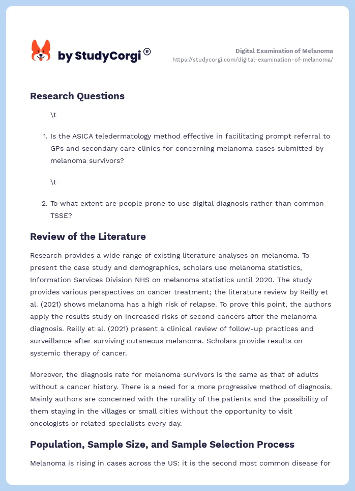 Digital Examination of Melanoma. Page 2