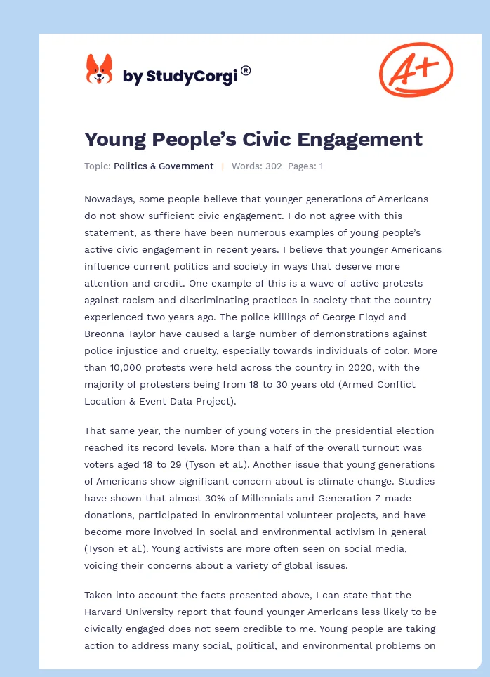 Young People’s Civic Engagement. Page 1
