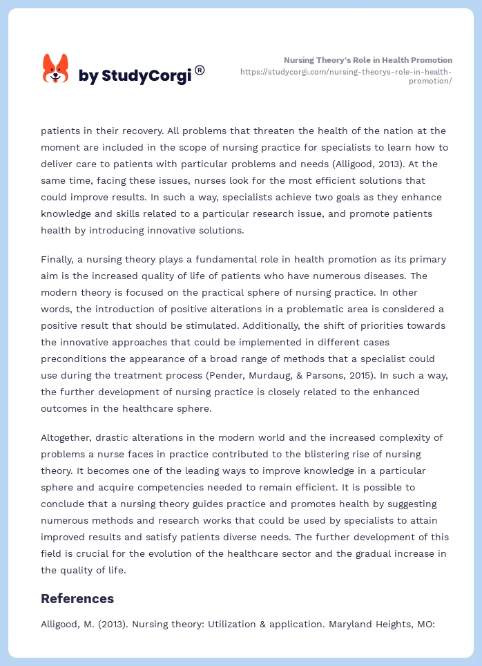 nurses role in health promotion essay