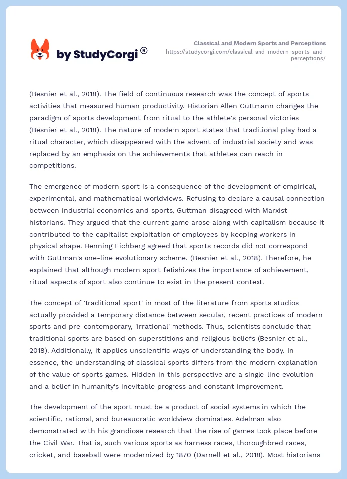 Classical and Modern Sports and Perceptions. Page 2
