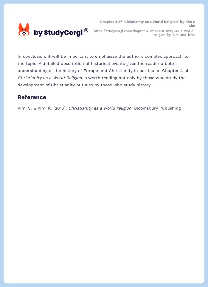 Chapter 4 of "Christianity as a World Religion" by Kim & Kim. Page 2