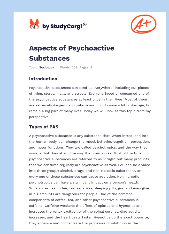 Aspects of Psychoactive Substances. Page 1