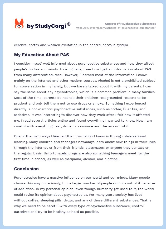 Aspects of Psychoactive Substances. Page 2