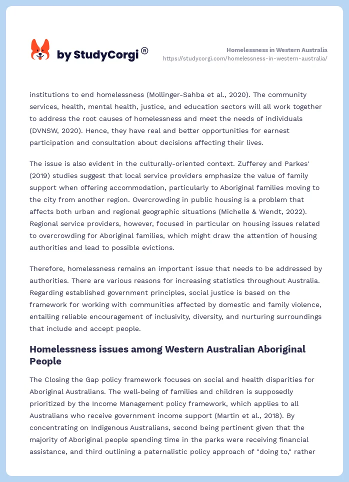 Homelessness in Western Australia. Page 2