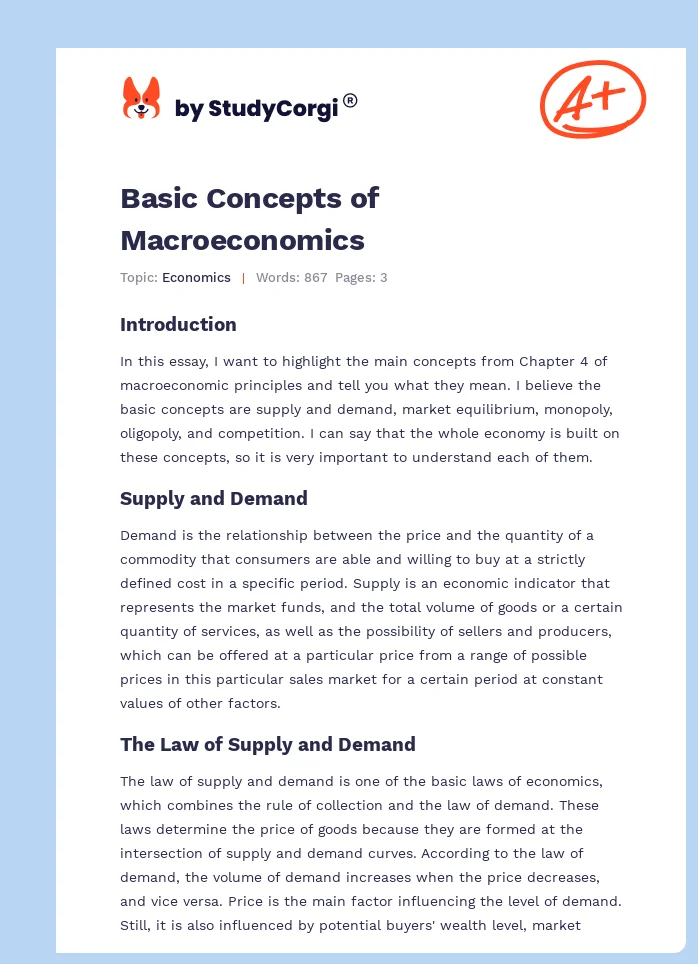 Basic Concepts of Macroeconomics. Page 1