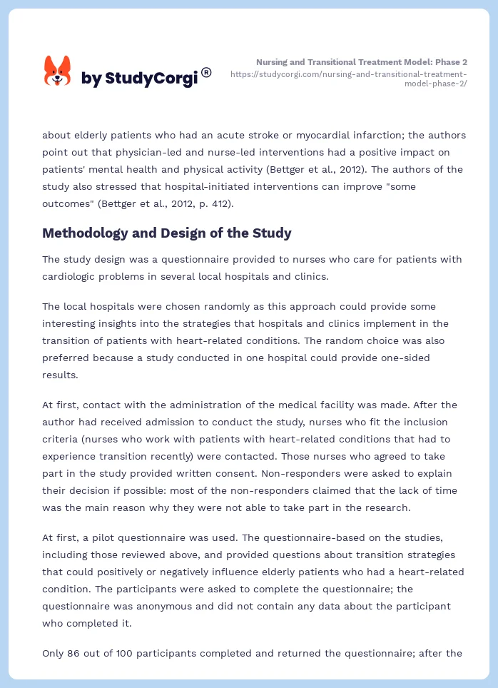 Nursing and Transitional Treatment Model: Phase 2. Page 2