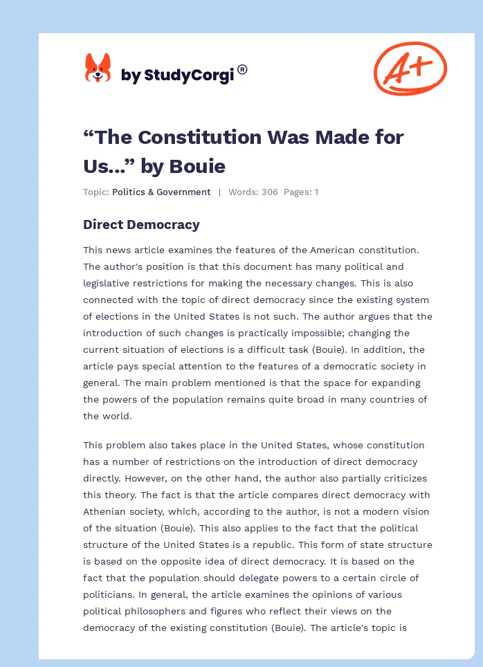 “The Constitution Was Made for Us...” by Bouie. Page 1