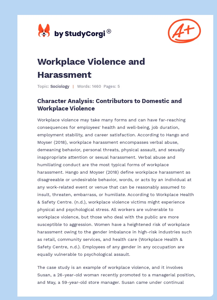 Workplace Violence and Harassment. Page 1