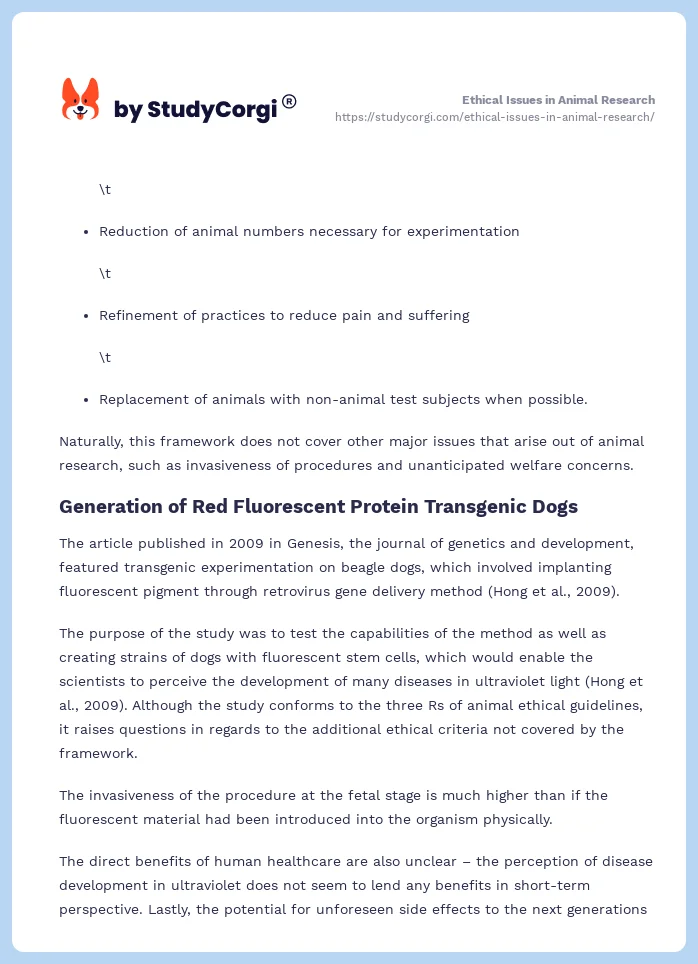 Ethical Issues in Animal Research. Page 2