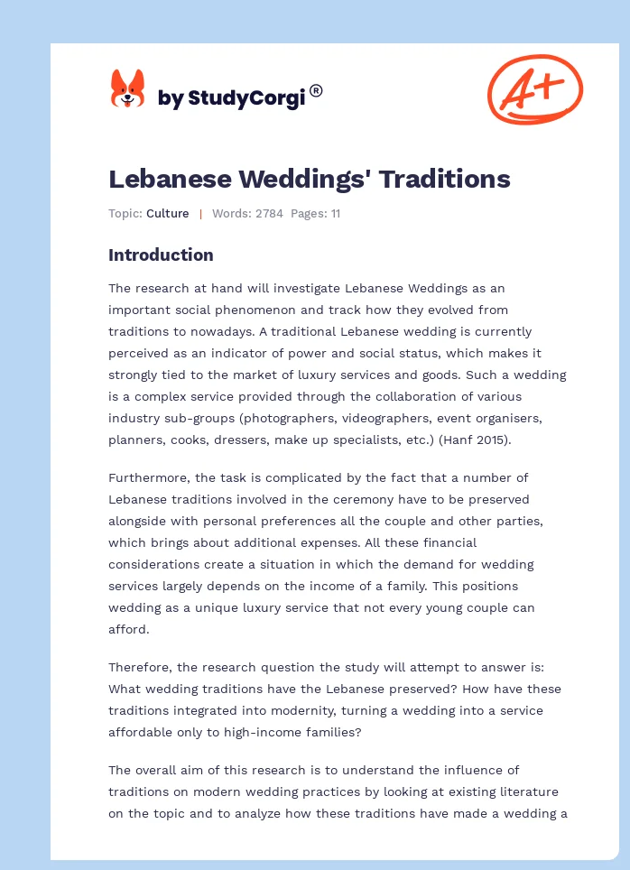 Lebanese Weddings' Traditions. Page 1