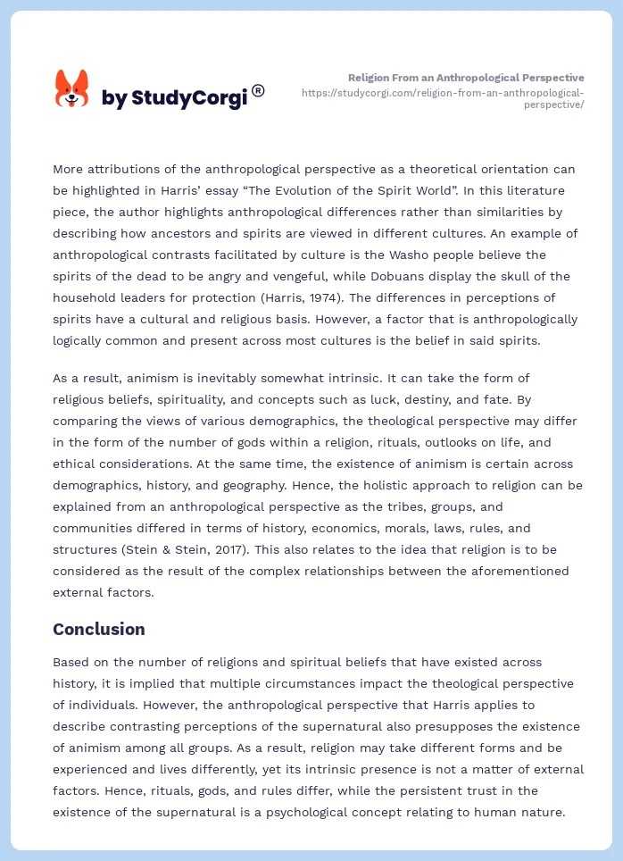 Religion From an Anthropological Perspective. Page 2