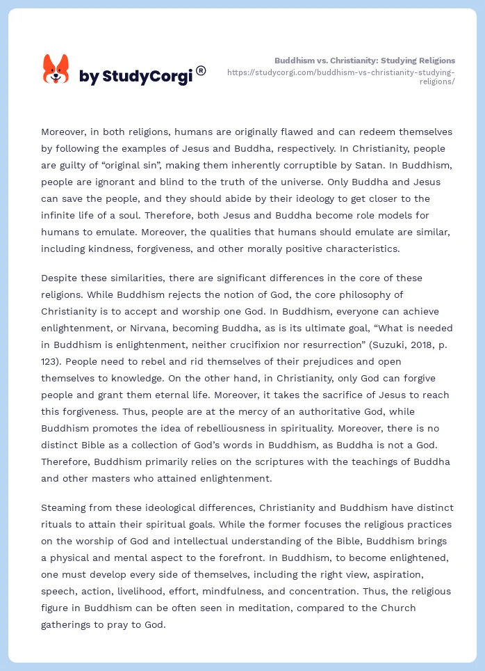 Buddhism vs. Christianity: Studying Religions. Page 2