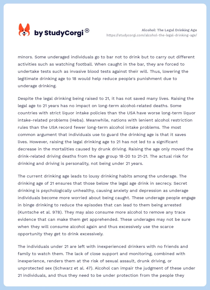 Alcohol: The Legal Drinking Age. Page 2