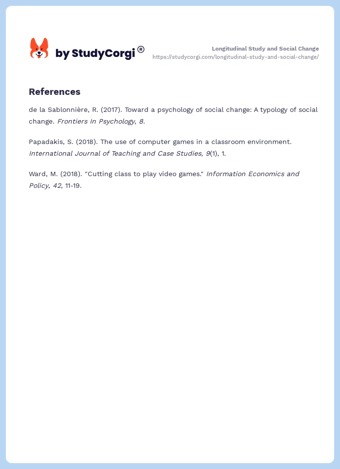 Longitudinal Study and Social Change. Page 2