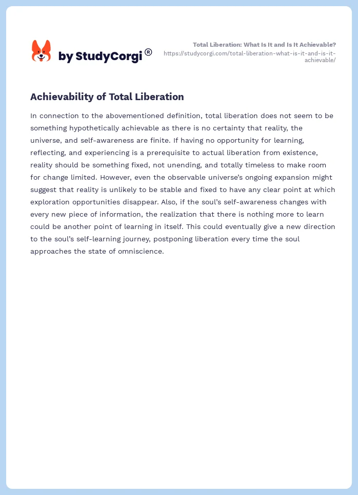 Total Liberation: What Is It and Is It Achievable?. Page 2
