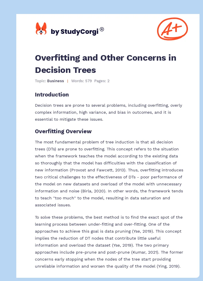 Overfitting and Other Concerns in Decision Trees. Page 1