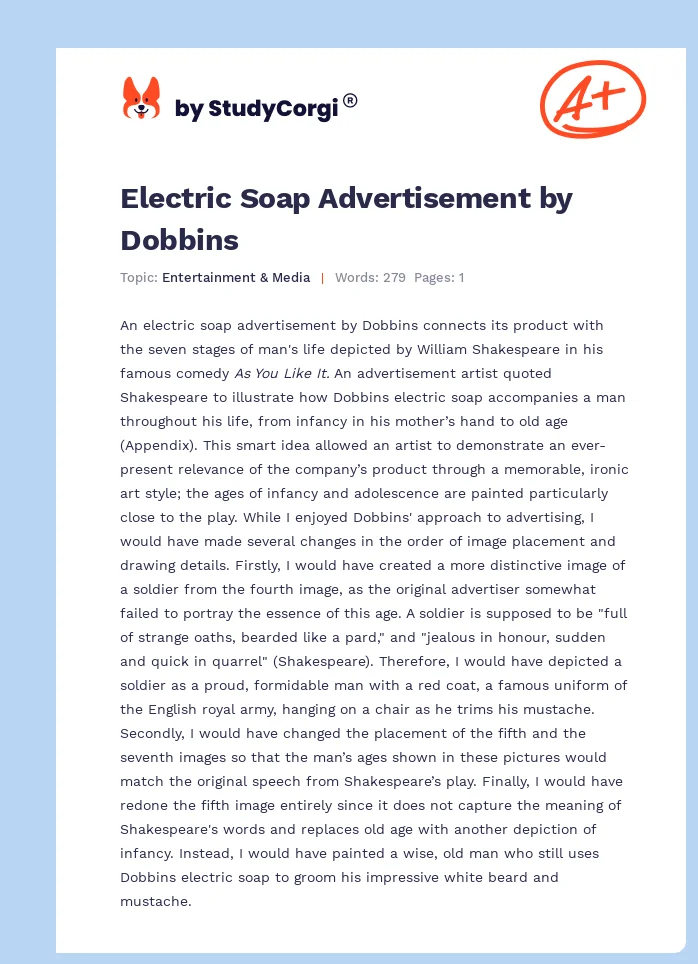 Electric Soap Advertisement by Dobbins. Page 1