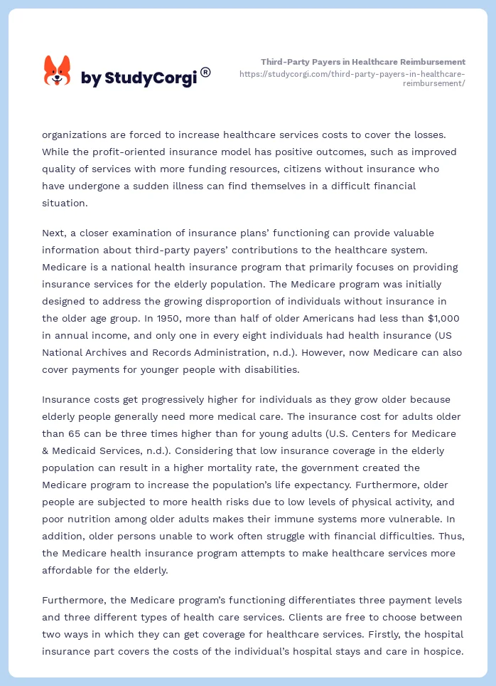 Third-Party Payers in Healthcare Reimbursement. Page 2
