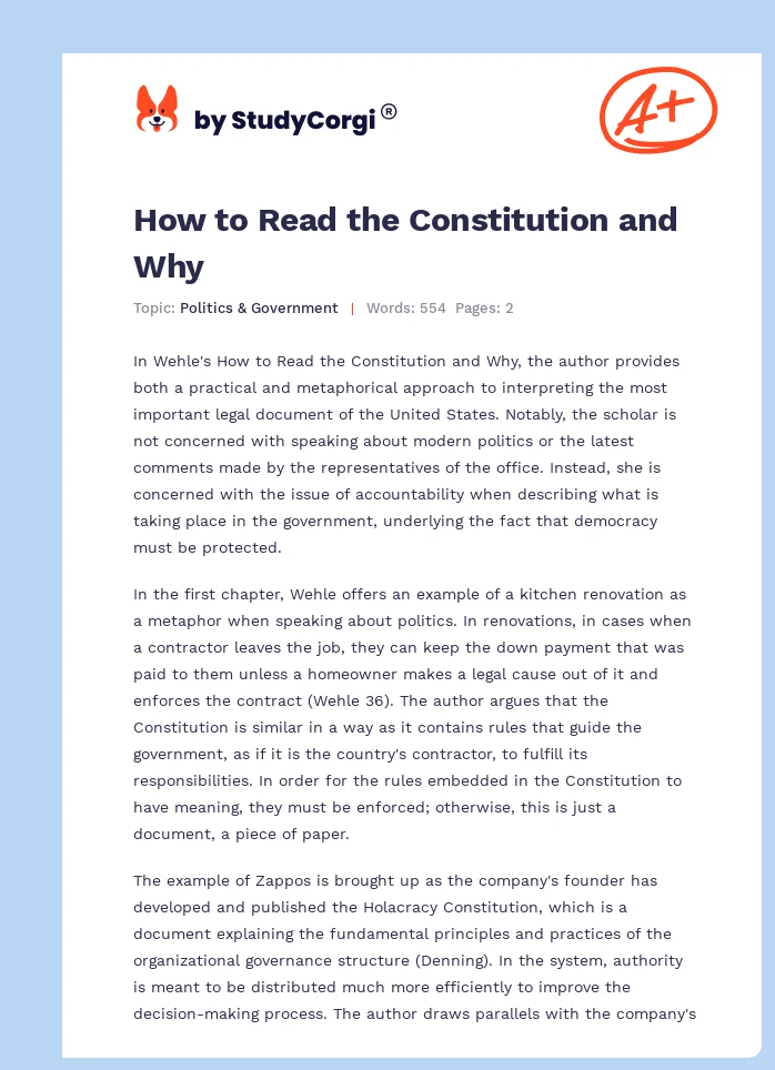How to Read the Constitution and Why. Page 1