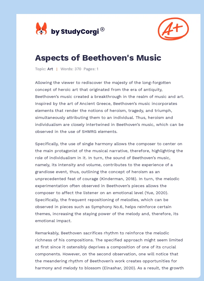 Aspects of Beethoven's Music. Page 1