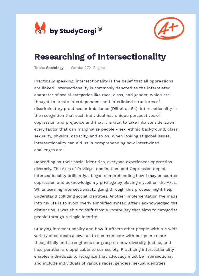 Researching of Intersectionality. Page 1