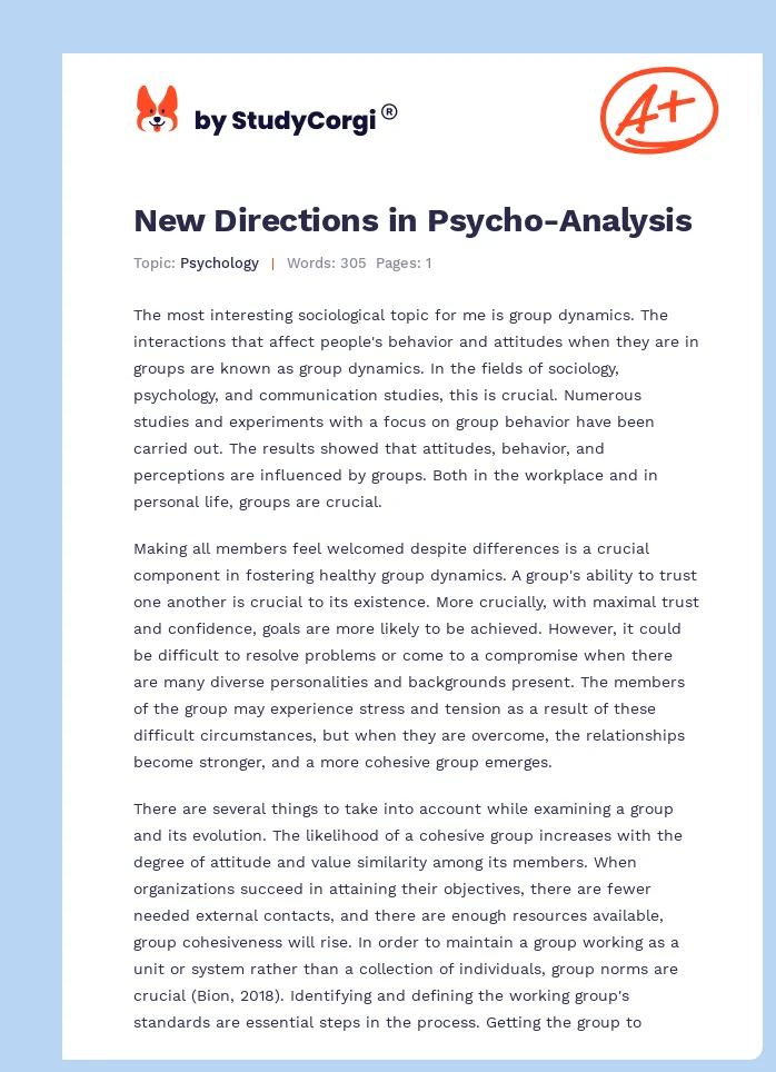 New Directions in Psycho-Analysis. Page 1