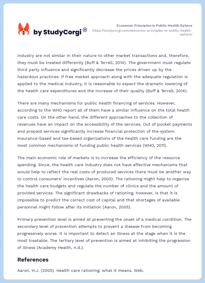 Economic Principles in Public Health Sphere. Page 2