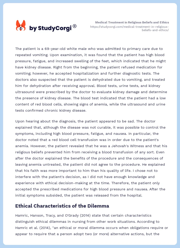 Medical Treatment in Religious Beliefs and Ethics. Page 2