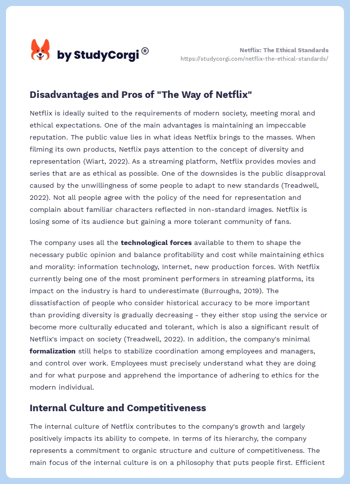 Netflix: The Ethical Standards. Page 2