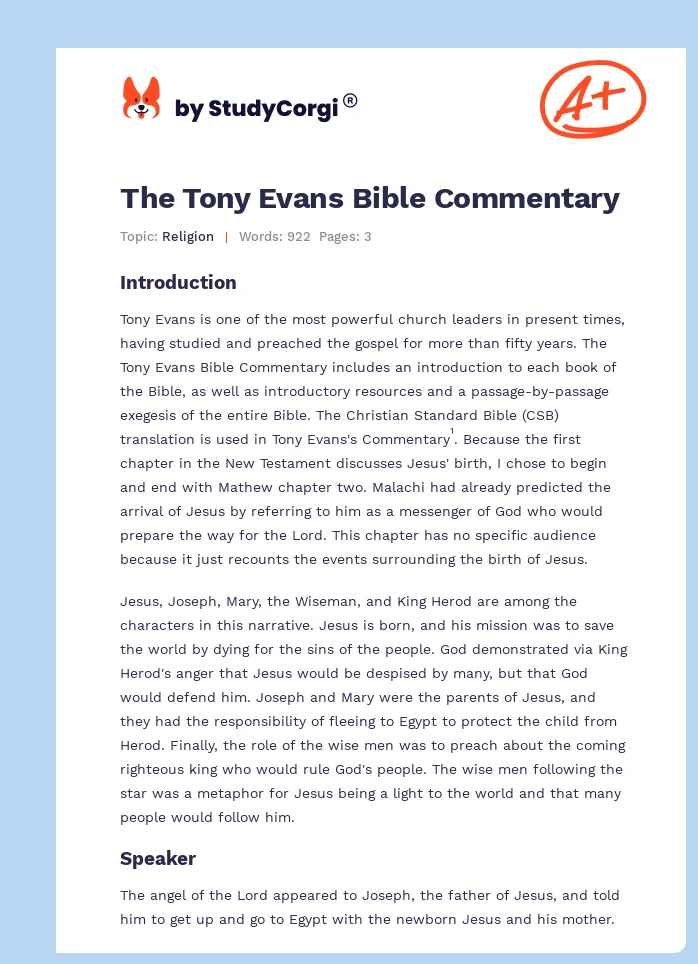 The Tony Evans Bible Commentary. Page 1