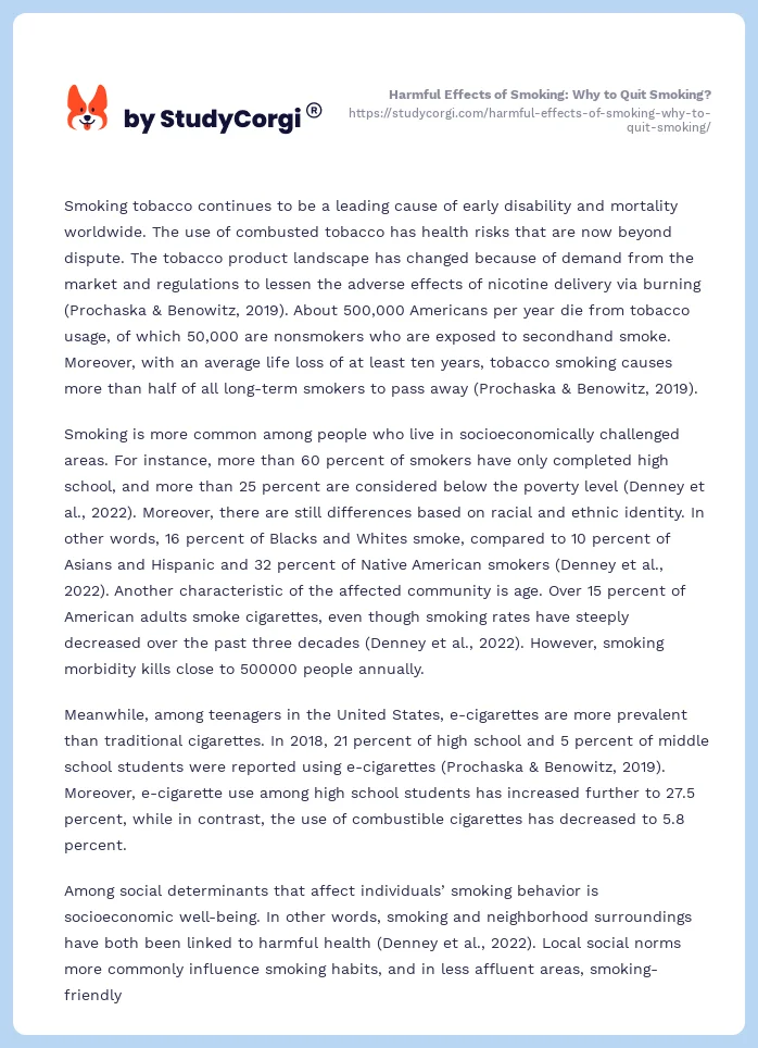 Harmful Effects of Smoking: Why to Quit Smoking?. Page 2