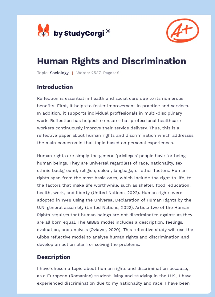 Human Rights and Discrimination. Page 1